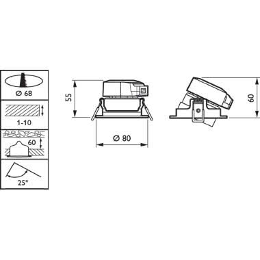 Philips 07270799 - Ledinaire ClearAccent - Faretto da incasso bianco