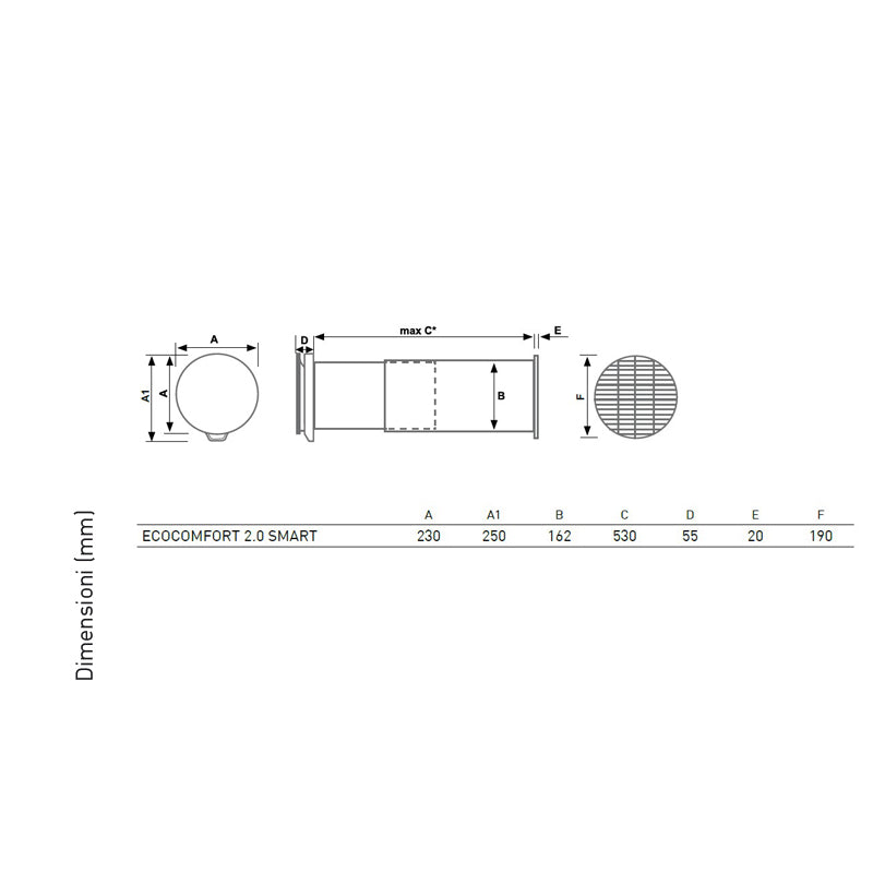 Fantini Cosmi AP19992 ASPIRVELO AIR ECOCOMFORT 2.0 Smart - Unità di ventilazione e aspirazione decentralizzata con recupero di calore ad altissima efficienza