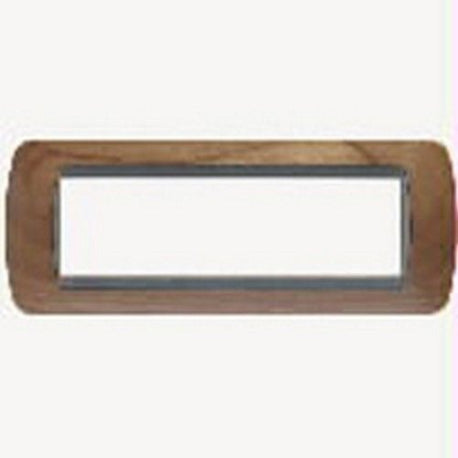 Placca Elettrica 7 Moduli BTicino L4807LNC Living International Quadra – Noce