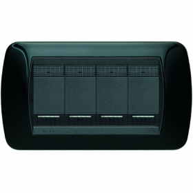 Placca Elettrica 4 Posti BTicino L4804NR Living International – Nero