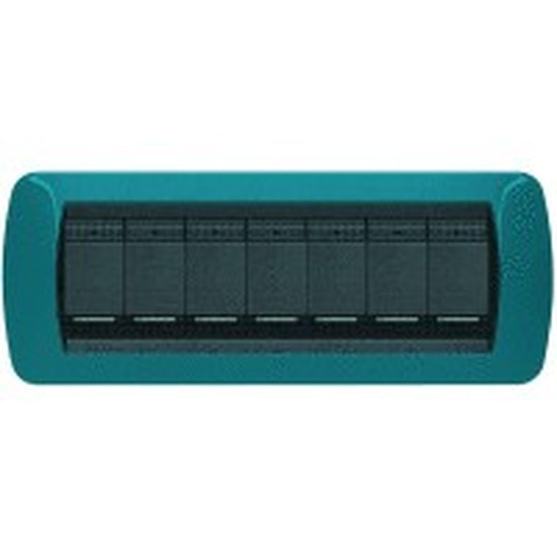 Placca Elettrica 7 Posti BTicino L4807BU Living – Blu Metro
