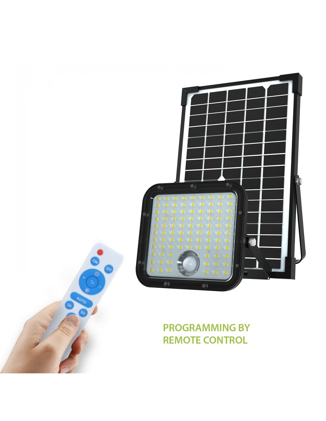 Proiettore LED a carica solare 4800 lumen, con rilevatore di presenza. Pannello solare deportato - Velamp SL366