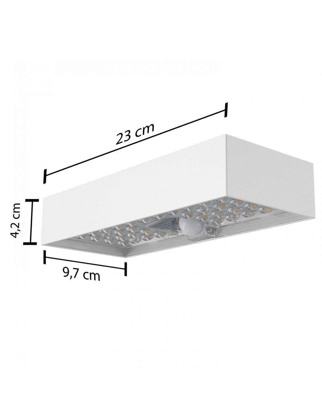 Applique LED a carica solare 800 lumen, con rilevatore di movimento. Bianco
