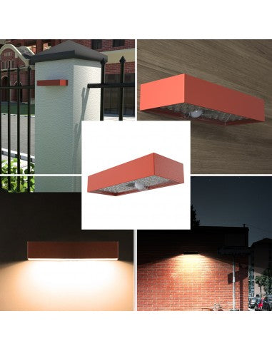 Applique LED a carica solare 800 lumen, con rilevatore di movimento. Mattone