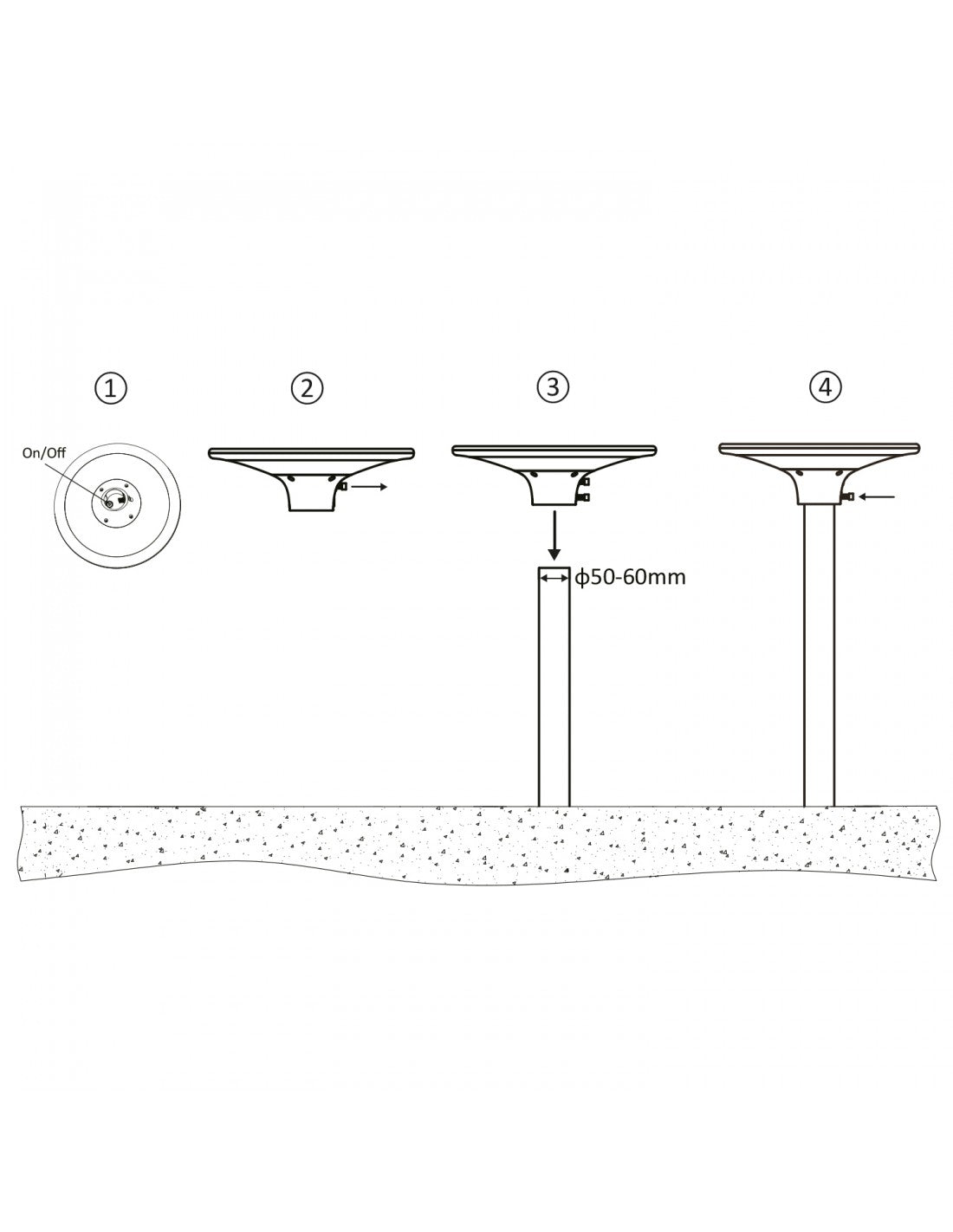 Lampione LED solare 2300 lumen, IP65, da montare su palo - Velamp SL608