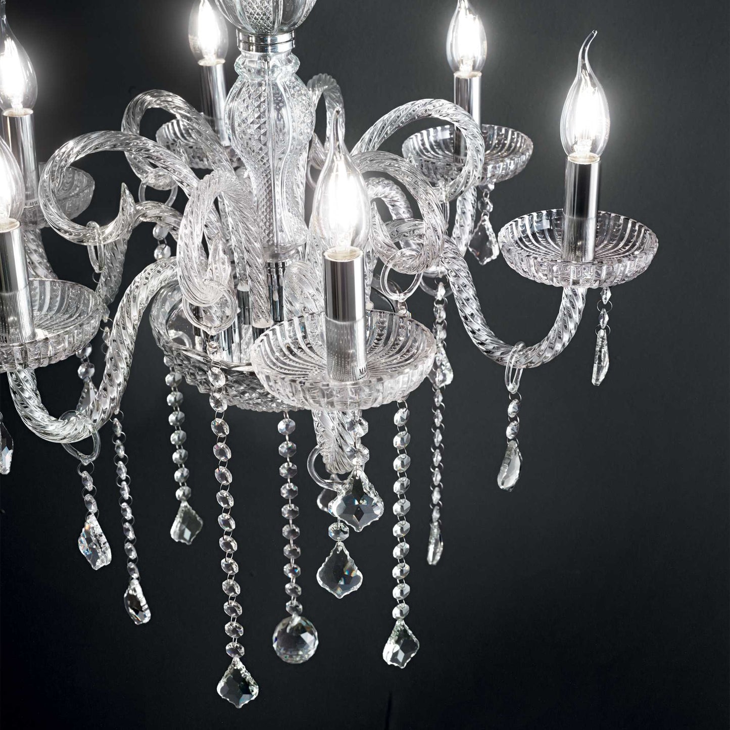 Lampadario sospensione Ideal Lux Giudecca SP6 TRASPARENTE 027821