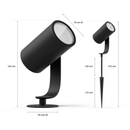 Philips Hue Lily Senza Alimentatore Faretto Lily singolo - 1741530P7
