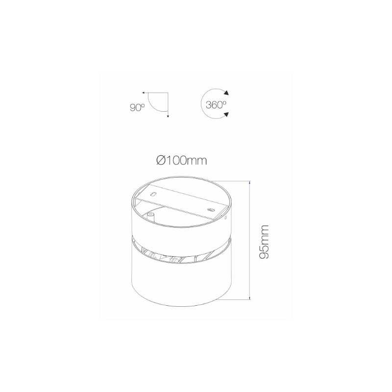 Applique Decorativa Rotonda CONCORD A Led Per Interni 14W Bianca Beneito Faure 4232-N