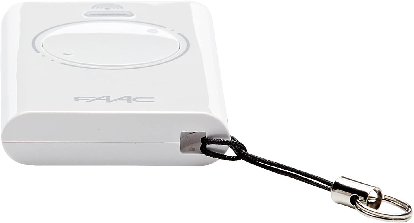 Cancello telecomando trasmittente 2 canali, 433 mhz, Bianco - Faac 787007 XT2 433 SLH