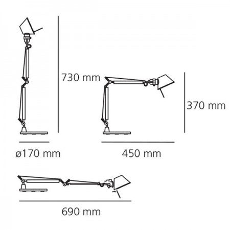 ARTEMIDE - Tolomeo Micro, lampada da tavolo alluminio brillante - A001300