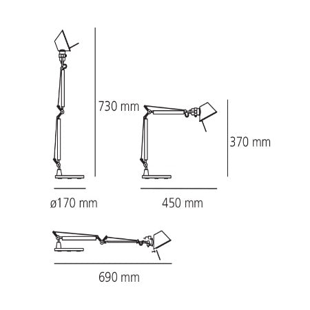ARTEMIDE - Tolomeo Micro - Lampada da tavolo nera - A011830