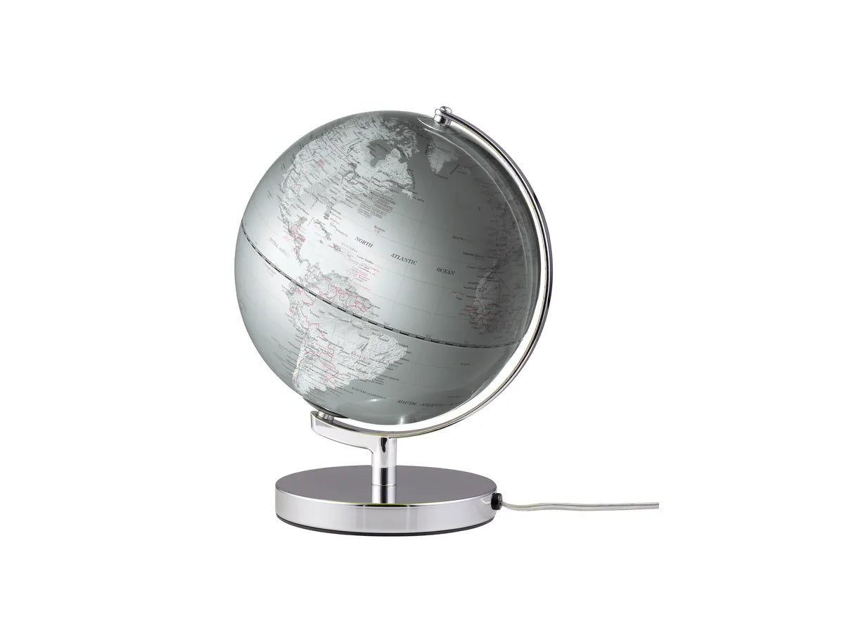 EMFORM EMSE0711 - Mappamondo Luminoso - Globo Terra Silver Light - Altezza 32cm x Ø 25cm argento -
