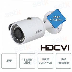 DAHUA - HAC-HFW2401S - TELECAMERA BULLET HDCVI 4MP 3.6MM 120DB SMD LEDS - PRO DAHUA