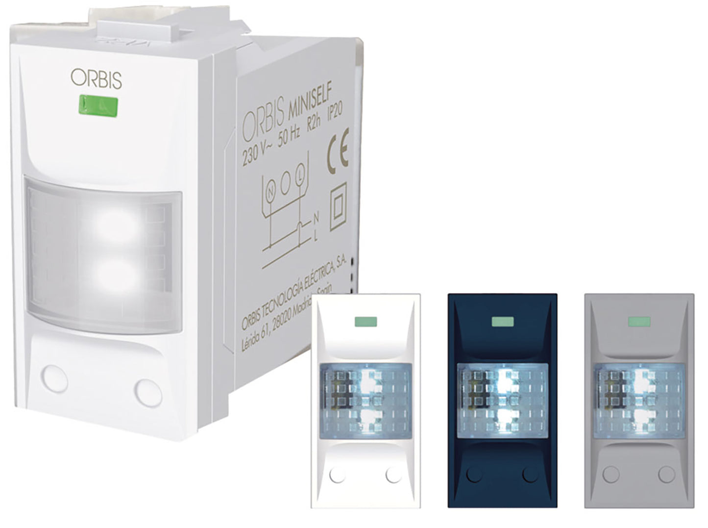 Miniself Led Lampada Di Emergenza Da Incasso Con Frontalini Bianco, Antracite E Alluminio Intercambiabili, 1 Modulo Din, 230V – Orbis Ob136312