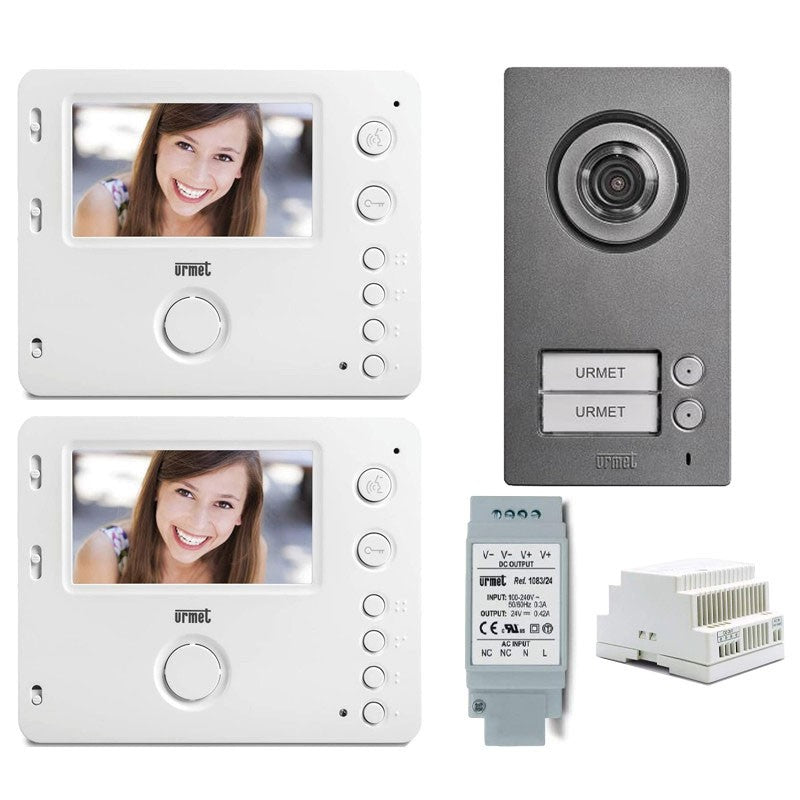 URMET - KIT D'INTERPHONE VIDÉO DEUX FAMILLES 2F MON VV MIKRA 2 1722/94