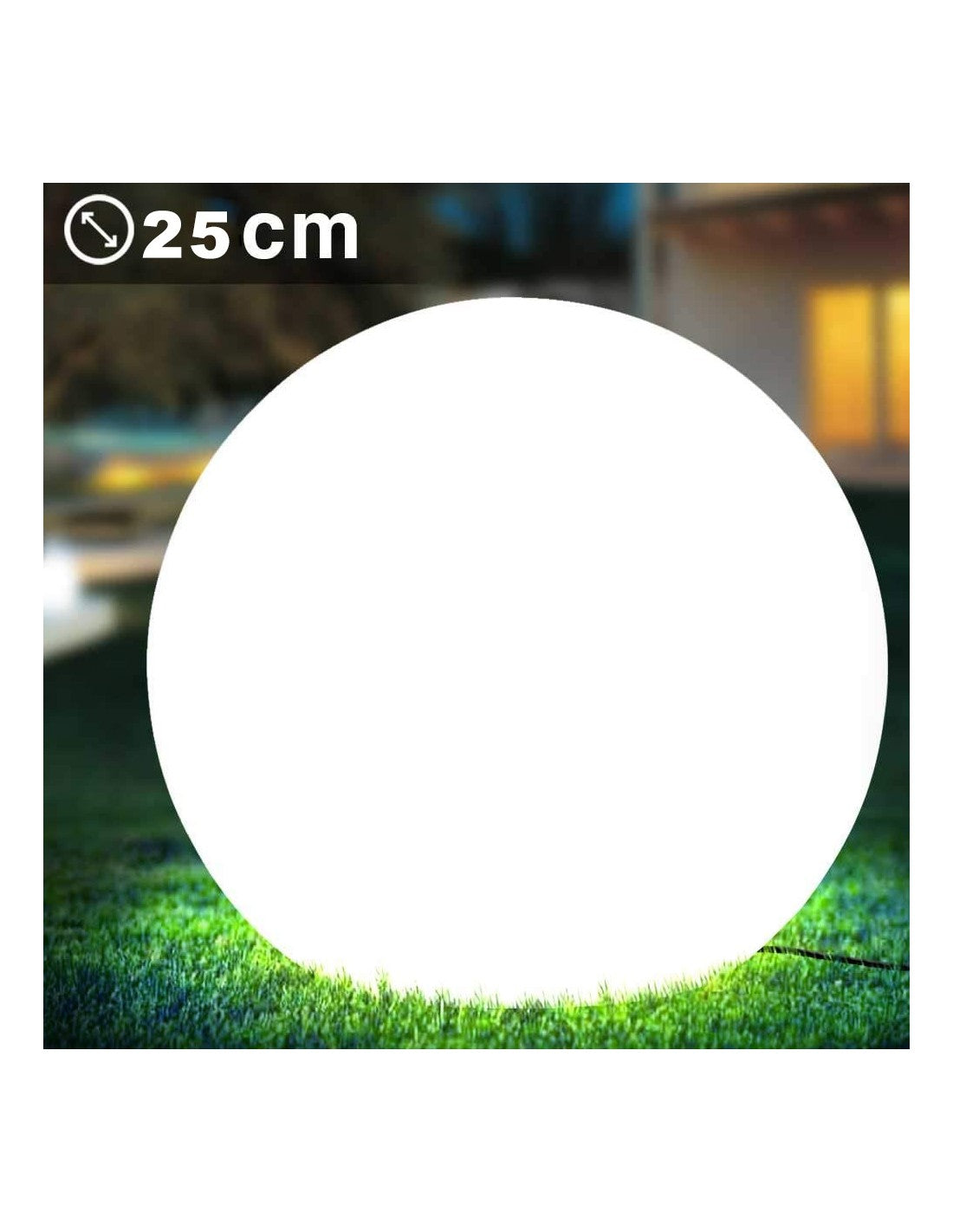 Sfera LED RGB a Ricarica Solare 25cm con Telecomando - Velamp SL528