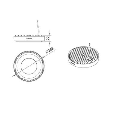 Philips 33996299 - BY020P - Power supply unit - WB wide beam optic - 100° - Colour: Dark gray - Connection: 3-pole connection unit