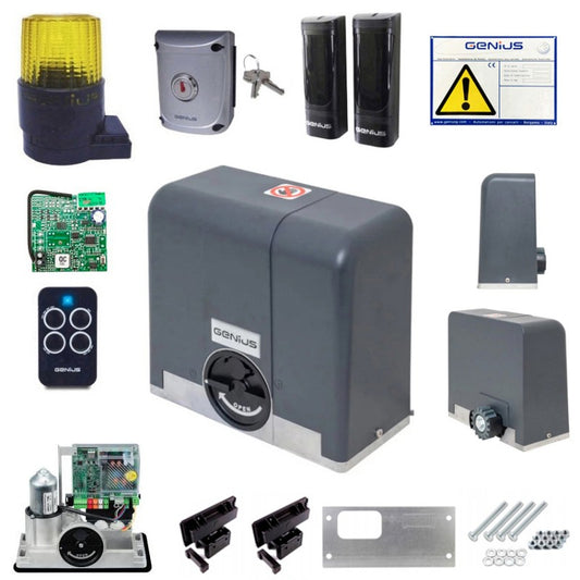 Kit per cancelli scorrevoli BLIZZARD ENC 500 kg 433 MHz RC FAAC GENIUS 104014