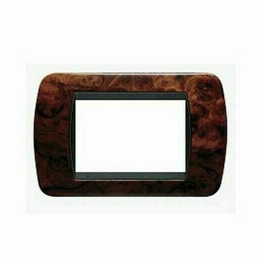 Placca 3 posti Bticino Living International in legno radica noce - L4803LRN