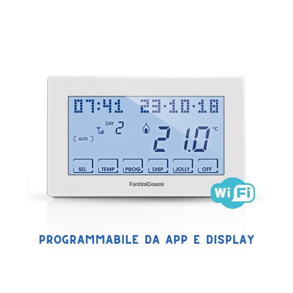 Dessy Elettroforniture CH180 WIFI CRONOTERMOSTATO TOUCHSCREEN SETTIMANALE DA  PARETE BIANCO 23