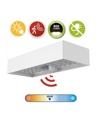 Applique murale LED à charge solaire de 800 lumens avec détecteur de mouvement. Blanc 