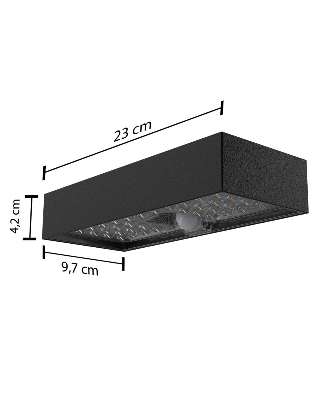 Solarbetriebene LED-Wandleuchte mit 800 Lumen und Bewegungsmelder. Schwarz - SL242