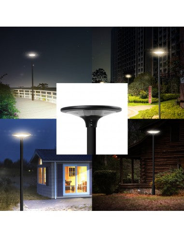 Lampadaire solaire LED 2300 lumens, IP65, pour montage sur poteau - Velamp SL608
