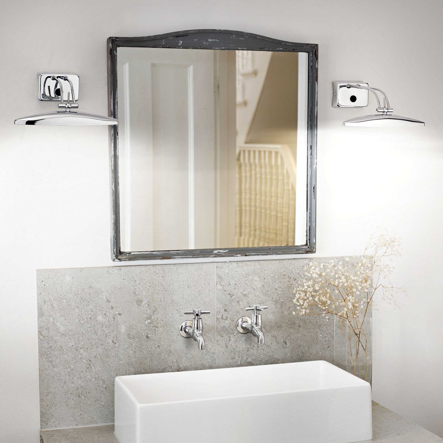 Ideal Lux Applique 031507 Mirror-20 Ap2 Applique da parete in ottone con diffusore regolabile