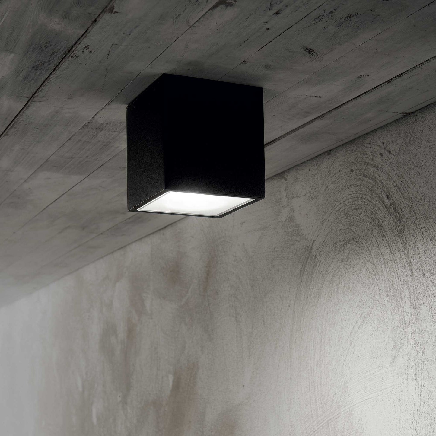 Plafoniera nera da esterno Ideal Lux 251578 TECHO SMALL GU10 LED IP54 lampada soffitto moderna