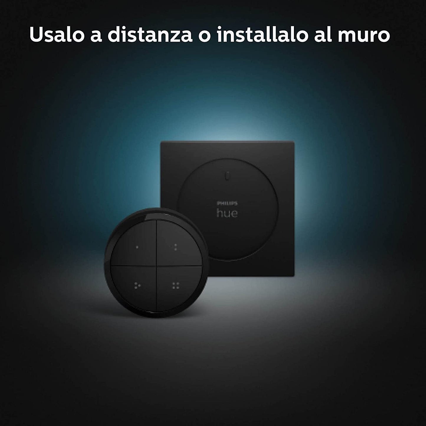 Philips Hue Interruttore Tap Dial Smart, Alimentazione a Batteria, Nero - 44093700