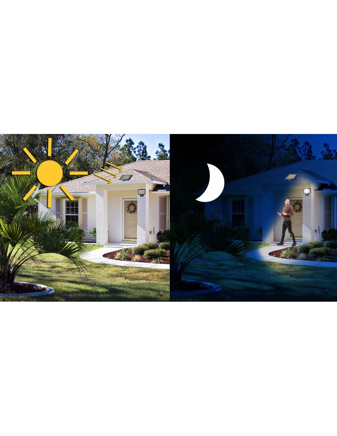VELAMP INCA: 1600 lumen LED projector with solar recharge, with motion detector - IS342