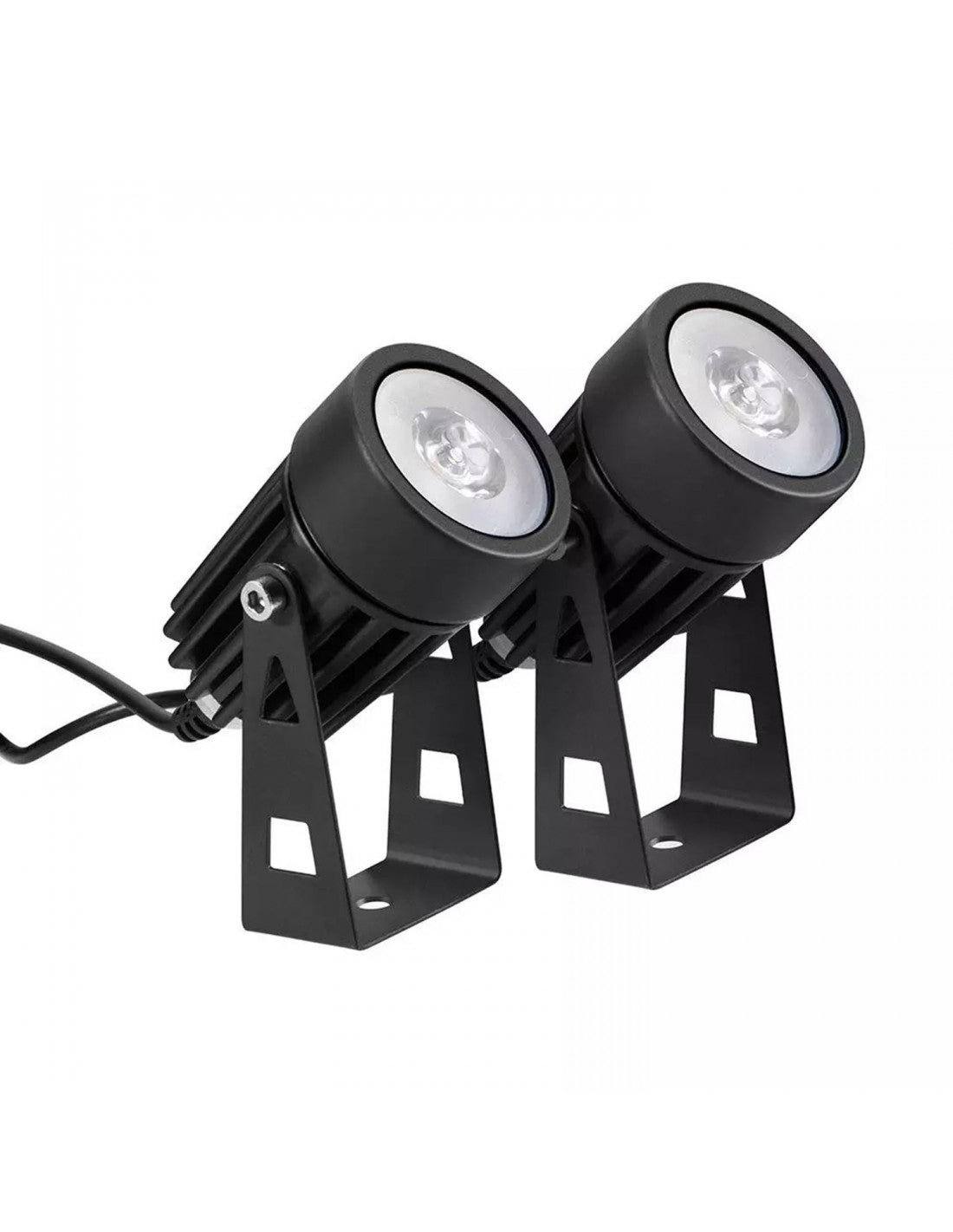 VELAMP – BLACKBIRD: Set mit 2 solarbetriebenen LED-Strahlern aus Aluminium – SL368 