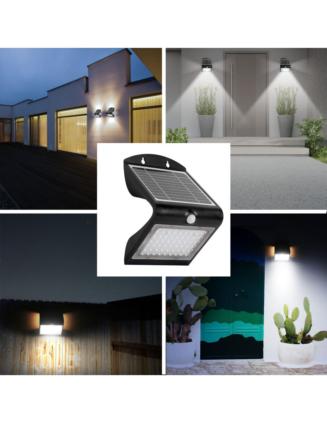 COLOMBA: 4W (500lm) solar-charged LED wall light with motion sensor - Velamp SL237