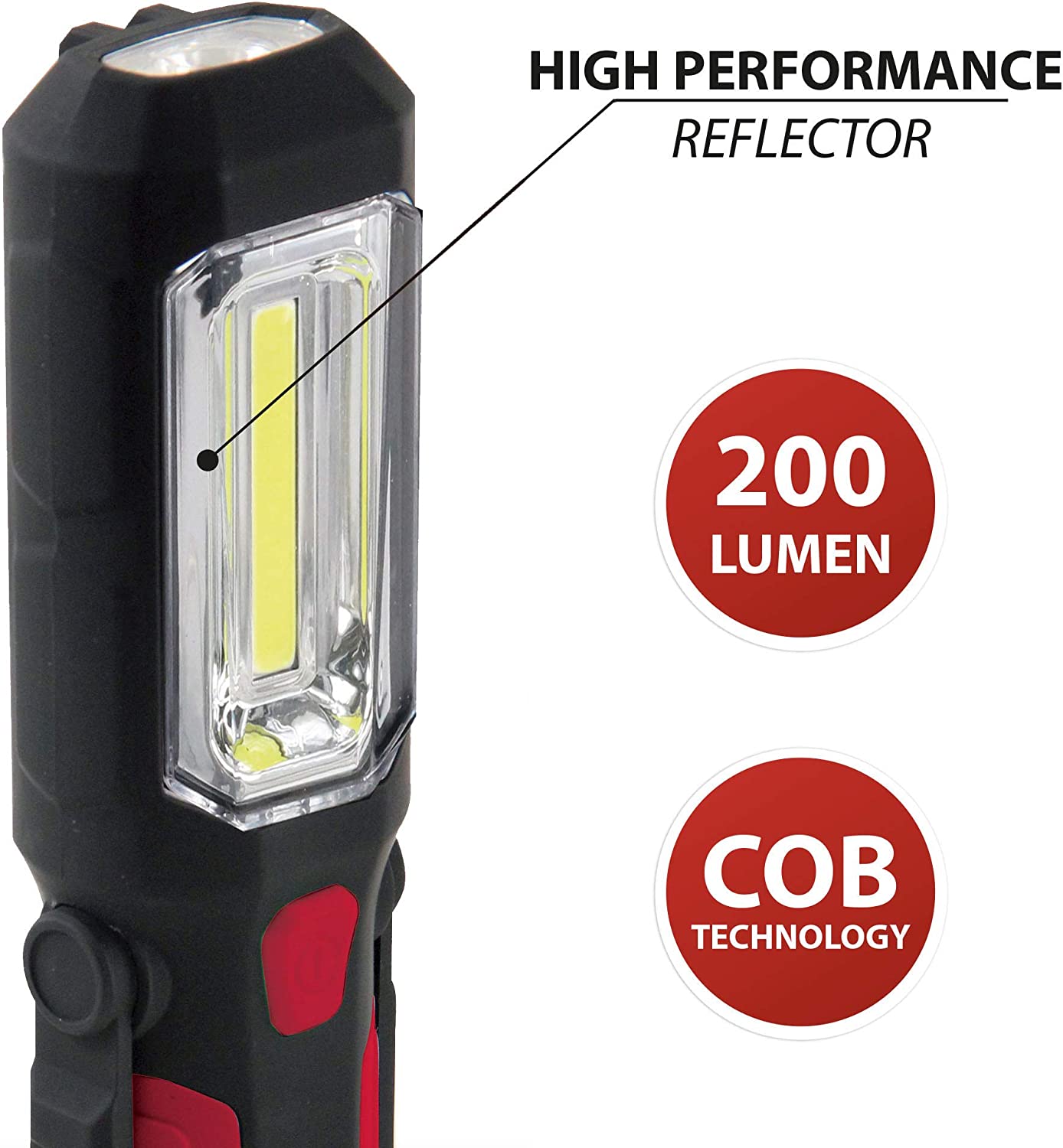 Multifunktions-Taschenlampe – Velamp IS404 Transformator-Arbeitsleuchte 8 + 1 SMD-LED mit Haken und Magnet 